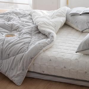 송화 카리나 리본 극세사 차렵이불 국내생산 귀여운 리본 모양 극세사 겨울침구