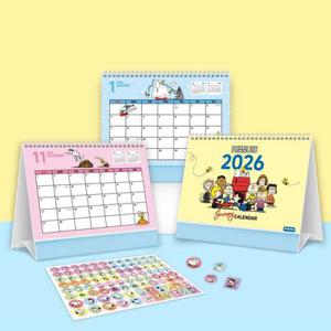 귀여운 2026년 달력 스누피 스티커 캘린더 / 탁상 달력 꾸미기