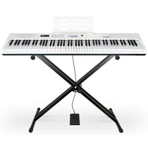 88건반 교습용 디지털 피아노 루드비히 화이트 + 악보대 + 서스테인페달 + 쌍열스탠드 세트