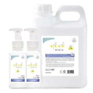 이공이공 향균핸드워시 레몬향 4L+500ml+500ml 대용량 손세정제 리필 거품비누 거품형 물비누