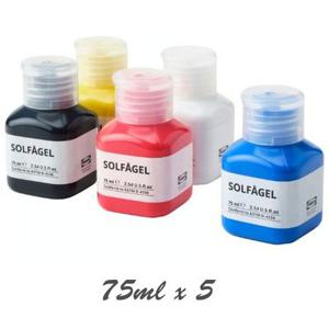 이케아 아크릴물감 5종 세트 5색 컬러 페인트 375ml 솔포겔