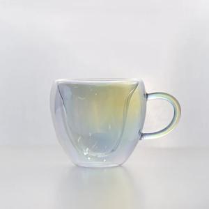 미스틱 오로라 홀로그램 글라스 하트 이중머그 (250ml)