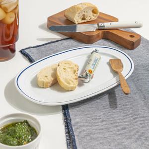 스페인 명품그릇 폴바살 파스타 그릇 예쁜 브런치 플레이트 블루 오벌접시 LL (33cm)