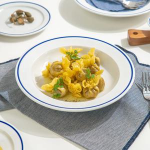 스페인 명품그릇 폴바살 파스타 그릇 예쁜 브런치 플레이트 블루 딥 파스타 접시 (23cm)