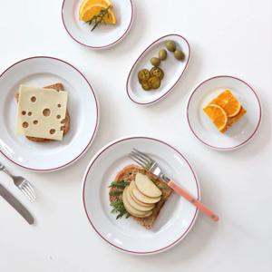 스페인 명품그릇 폴바살 버건디 그린 블루 접시 그릇세트 2인 디너세트(5p)