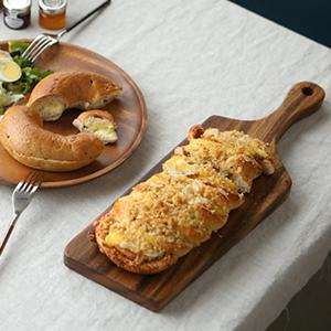 아카시아 우드 감성 캠핑그릇 월넛 손잡이 서빙 보드 4type