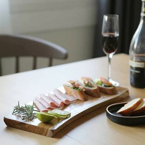 아카시아 우드 감성 캠핑그릇 티크 내추럴 도마 38cm