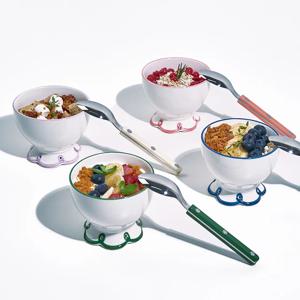 위즐리 레트로 빈티지 라인 플라워 디저트 요거트 시리얼볼