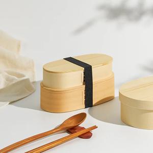 피크닉 나무 도시락 찬합 라이트베이지 2단 도시락