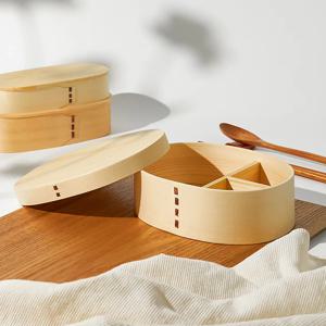 피크닉 나무 도시락 찬합 라이트베이지 1단 도시락