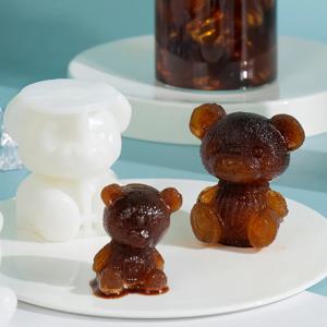 1+1  실리콘 곰돌이 몰드 홈카페 얼음틀 트레이 2 size