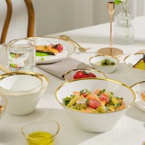 골드라인 화이트 골드림 카페 파티 2인세트  9P 한식기 양식기 그릇세트