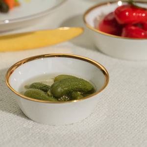 골드라인 화이트 골드림 작은찬기 반찬접시 미니종지 (8.5cm)