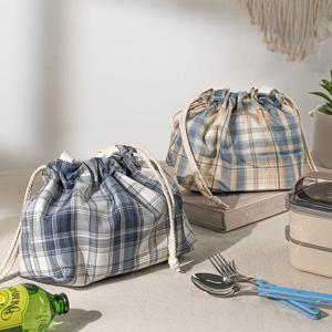 체크 보온 보냉 예쁜 도시락 가방 (2 color)