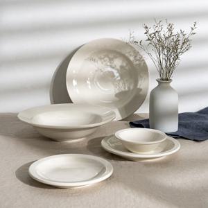 뉴욕 화이트/킹스인 라인 2인 양식 파스타볼 접시 홈 식기세트 (5P)