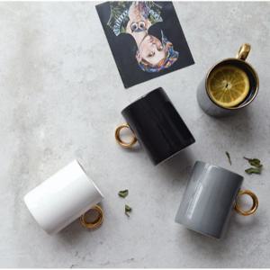 골드라인 골드링 카페 롱 머그컵 / 커피잔 / 라떼잔 (화이트, 그레이, 블랙)