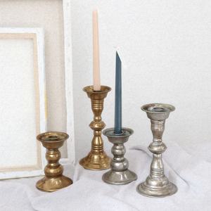 빈티지 엔티크 골드 실버 촛대 캔들 홀더