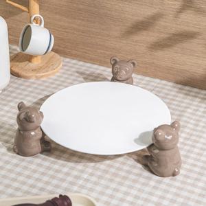 곰돌이 케이크 트레이 스탠드 원형접시 3호 (3 color)