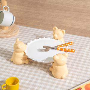 곰돌이 케이크 디저트 스탠드 물방울 접시 1호 (3 color)