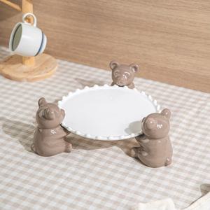 곰돌이 케이크 디저트 스탠드 물방울 접시 2호 (3 color)