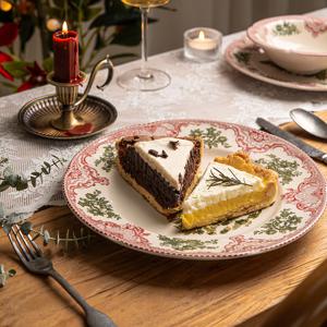 존슨브라더스 크리스마스 트리 라인 레드 메인디쉬 스테이크 10인치 접시 (26.5cm)