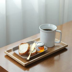 베이지톤 우드 모던 직사각 트레이 나무 쟁반
