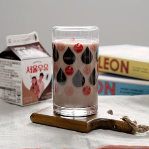 [1+1] 서울우유 레트로 유리컵 일자 쵸코렡 (315ml)