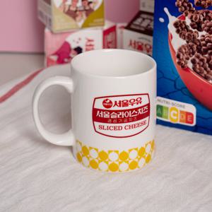 [1+1] 서울우유 레트로 유리컵 옐로치즈 머그 (370ml)