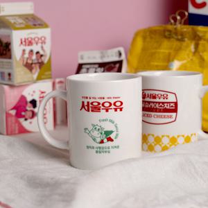 [1+1] 서울우유 레트로 유리컵 서울우유 머그 (370ml)