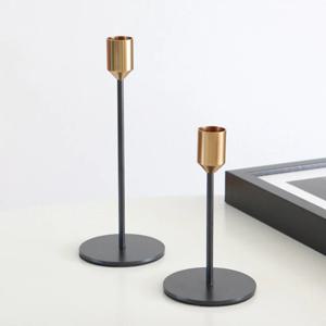 모노 블랙 롱 촛대 골드 캔들 홀더