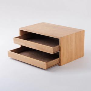 고무나무 트레이 2단 서랍 내추럴