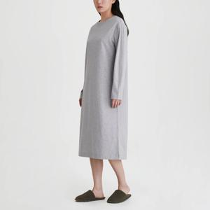 여 스마트 코튼 루즈핏 긴팔 라운지 원피스_솔리드