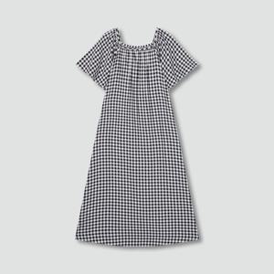 여 레이온 코튼 시어서커 반팔 파자마 원피스 (3 colors)