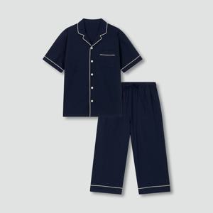 남 코튼 시어서커 7부 파자마 세트_솔리드 (2 colors)