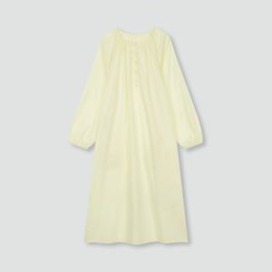 여 퓨어 코튼 긴팔 파자마 원피스 (2 colors)