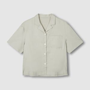 여 코튼 주자 반팔 파자마 셔츠 (2 colors)