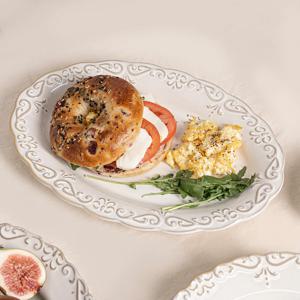 유럽 빈티지 바로크 엔틱 로망스 도자기 타원접시 L 27.5cm