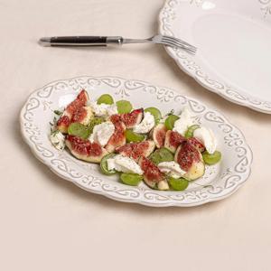 유럽 빈티지 바로크 엔틱 로망스 도자기 타원접시 M 19cm