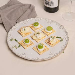 유럽 빈티지 바로크 엔틱 로망스 도자기 플랫접시 L 25cm