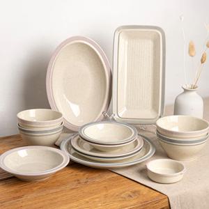 일라 파스텔 라인 접시 그릇 2인 A 한식 식기세트 13P