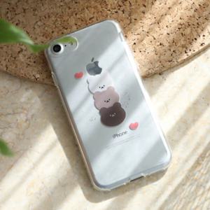 줄줄이베어 곰돌이 캐릭터 핸드폰케이스 투명젤리케이스