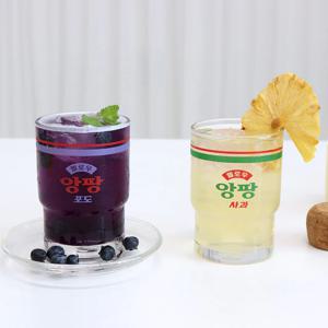 서울우유 레트로 유리컵 헬로우 245ml