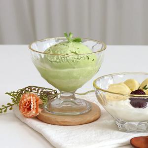 골드라인 크리스탈 유리컵 아이스크림볼 예쁜 고블렛잔