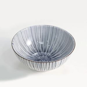 일본 그릇 면기 라면 그릇 블루 빗살 면기