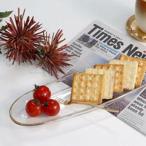 골드라인 긴 타원 플레이트 (디저트 샐러드 과일접시)