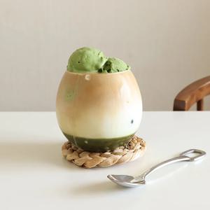 홈카페 미니멀 아이스잔 심플 유리컵 뚱뚱이 (395ml)