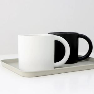 카페 무광 화이트 블랙 머그컵 빅 손잡이 머그
