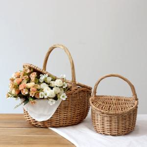라탄 피크닉 바스켓 바구니 / 예쁜 인테리어 소품 S사이즈