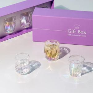 미스틱 오로라 홀로그램 레트로 소주잔 4p 선물세트 집들이 신혼부부 선물