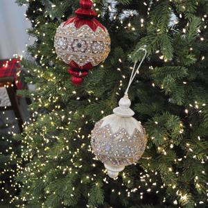 볼 오너먼트(15cm)행잉 크리스마스겨울 카페장식소품 교회성당(반짝이가루 떨어짐있음)